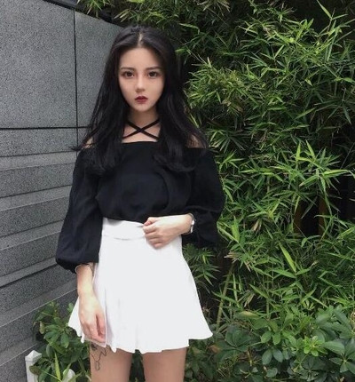 Κυρίες Μπλούζα τύπου δύο-χρωμάτων «έναν ώμο»