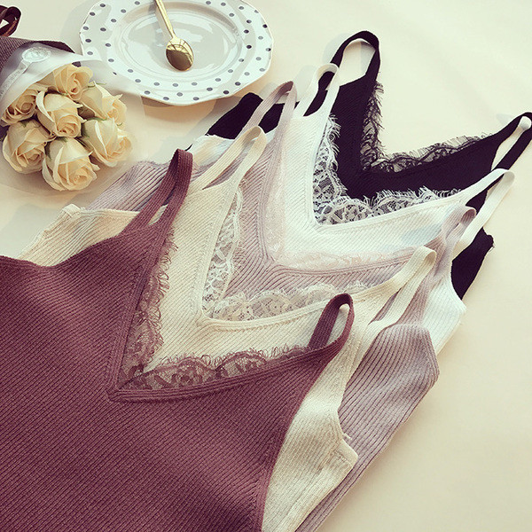 αθλητικά Γυναικεία κορυφές με δαντέλα σε πέντε χρώματα