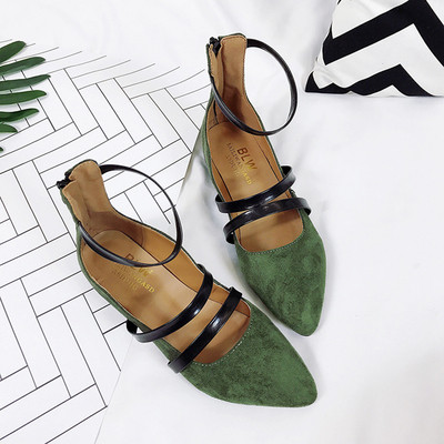 Γυναικεία παπούτσια κατάλληλα για την καθημερινή ζωή σε τρία χρώματα με χοντρό τακούνι