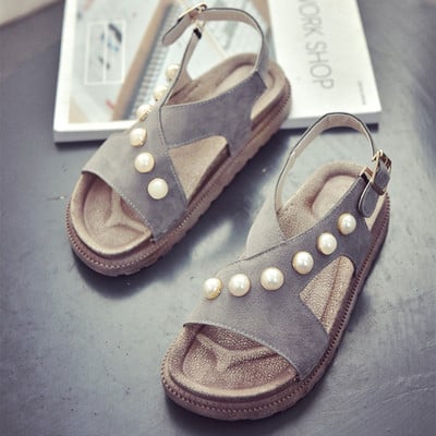 Κυρίες περιστασιακά σανδάλια με χάντρες σε τρία χρώματα