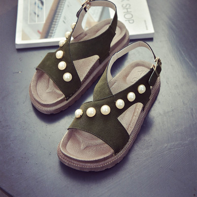 Κυρίες περιστασιακά σανδάλια με χάντρες σε τρία χρώματα