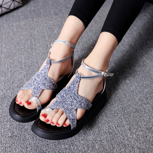 Καθημερινά κυρίες σανδάλια με glitter σε σχήμα αστεριού