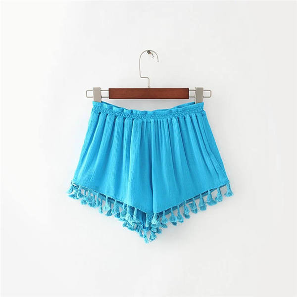 Страхотен къс дамски панталон с ресни