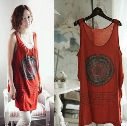 Дълъг дамски потник тип туника с индийска орнаментика