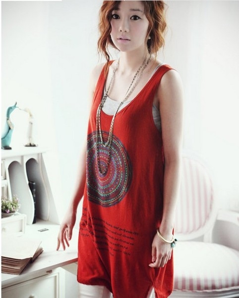 Дълъг дамски потник тип туника с индийска орнаментика