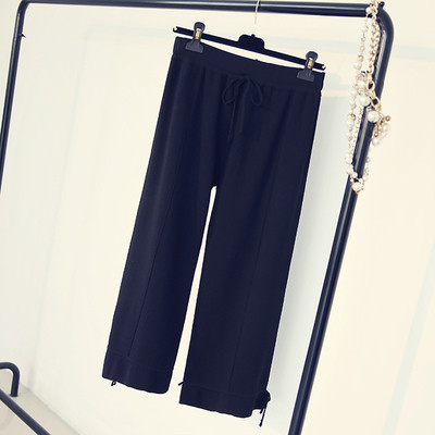 Дамски еластичен ежедневен панталон с връзки