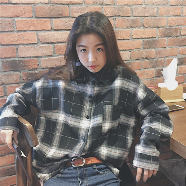 Супер модерна дамска широка карирана риза