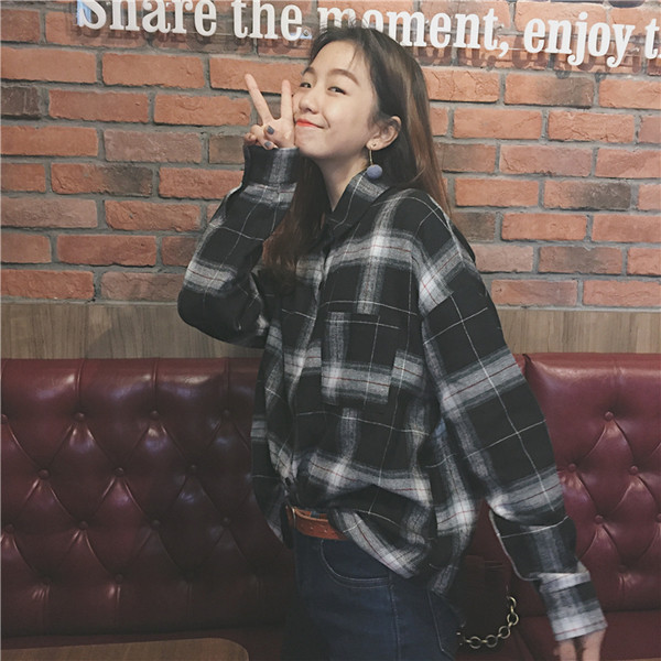 Супер модерна дамска широка карирана риза