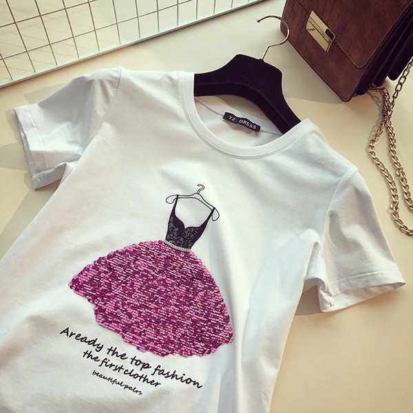 Дамски къс ръкав в бяло - 3 модела с апликации и бродерии