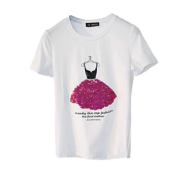 Дамски къс ръкав в бяло - 3 модела с апликации и бродерии