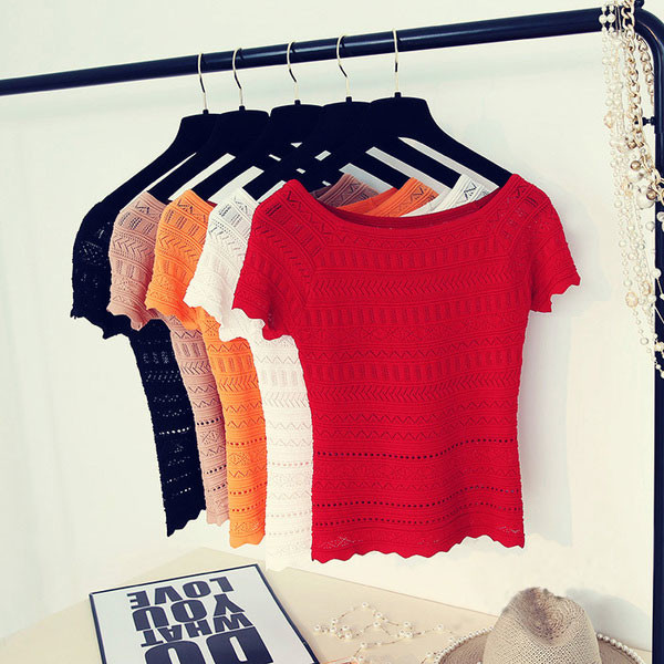 Дамска блуза с къс ръкав за лятото и пролетта - 3 цвята