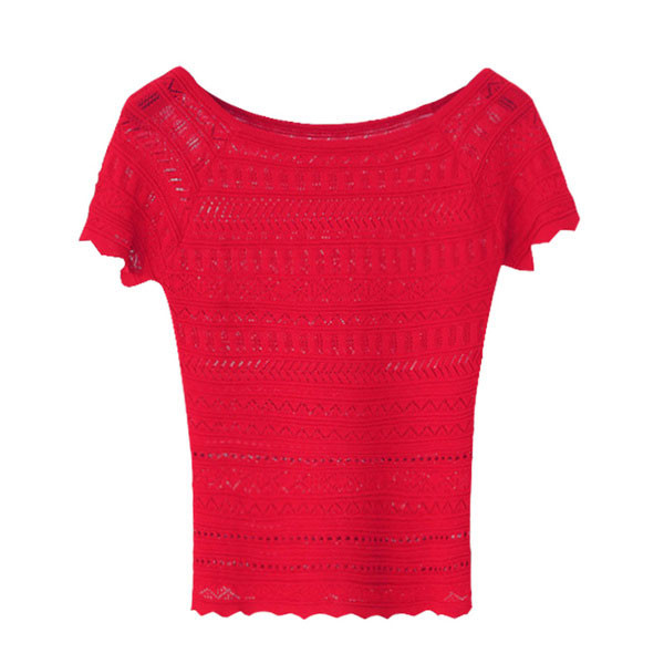 Дамска блуза с къс ръкав за лятото и пролетта - 3 цвята