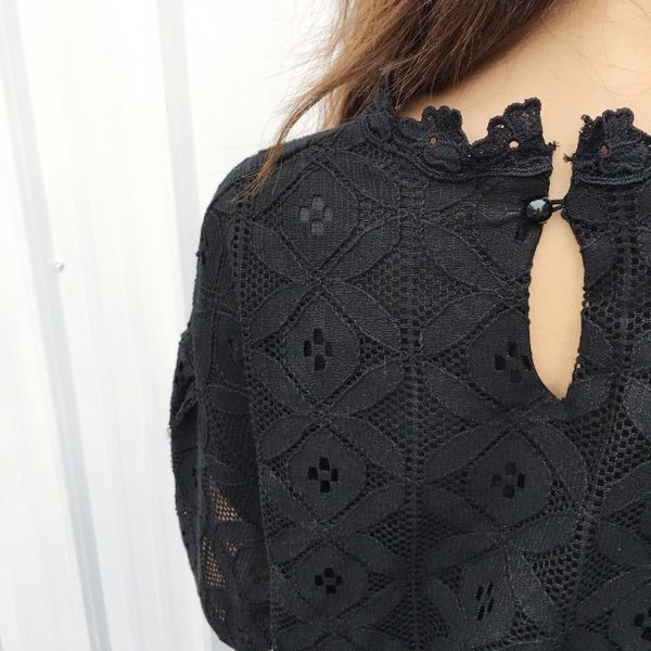 άνοιξη δαντέλα Γυναικεία μπλούζα με φαρδιά μανίκια