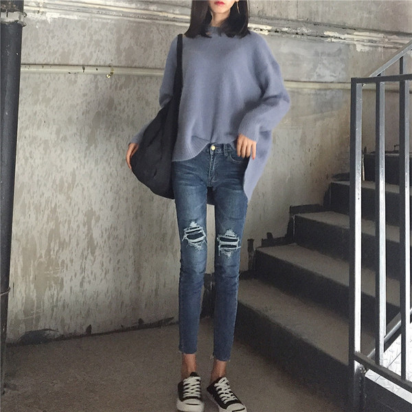 Модерни дамски дънки с висока талия