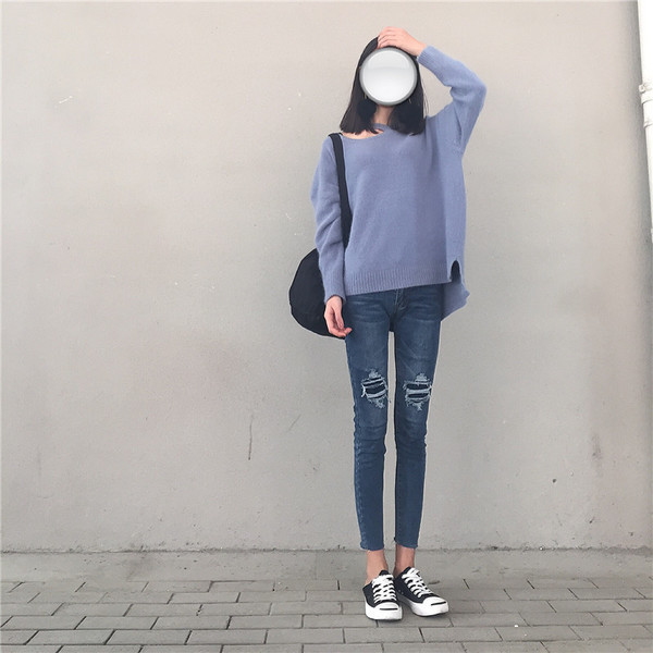 Модерни дамски дънки с висока талия