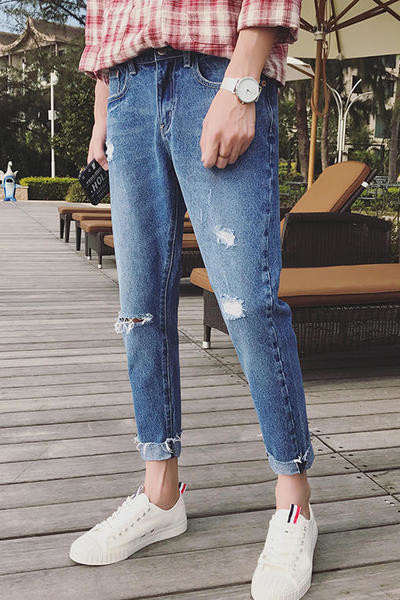 Μεγάλη ανδρικά παντελόνια τζιν 7/8