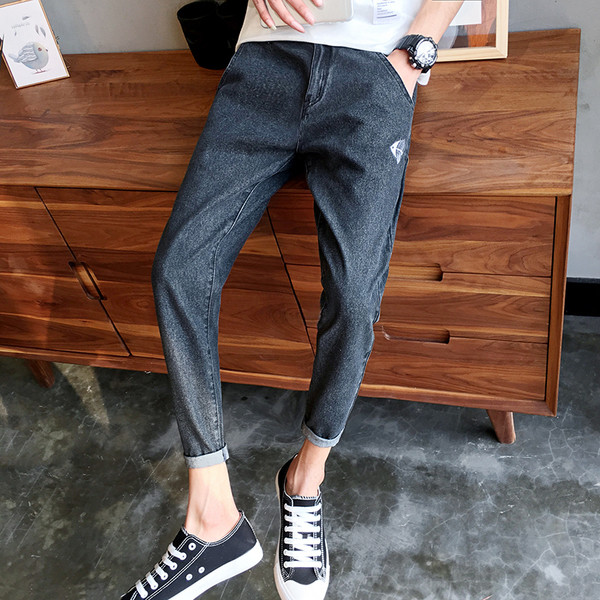 Мъжки дънки 7/8 тип шалвари, стеснени в долната част