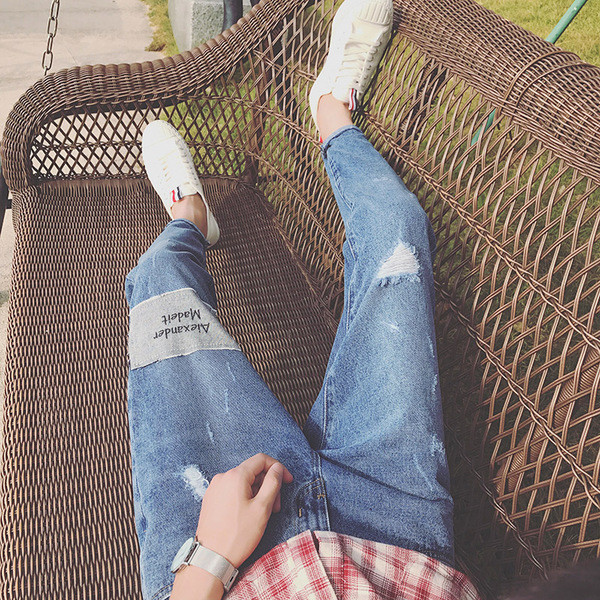 Άνδρες αθλητικές κομψό τζιν 7/8