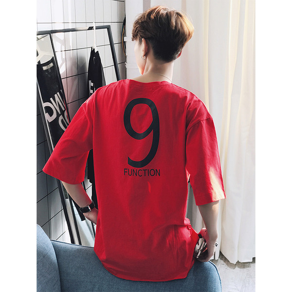 Модерна мъжка дълга тениска "Feeling good" с номер на гърба