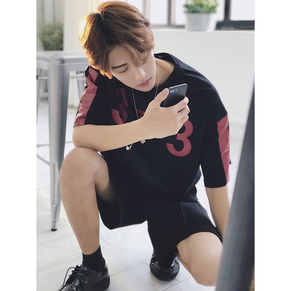 Мъжка екстравагантна блуза с къс ръкав