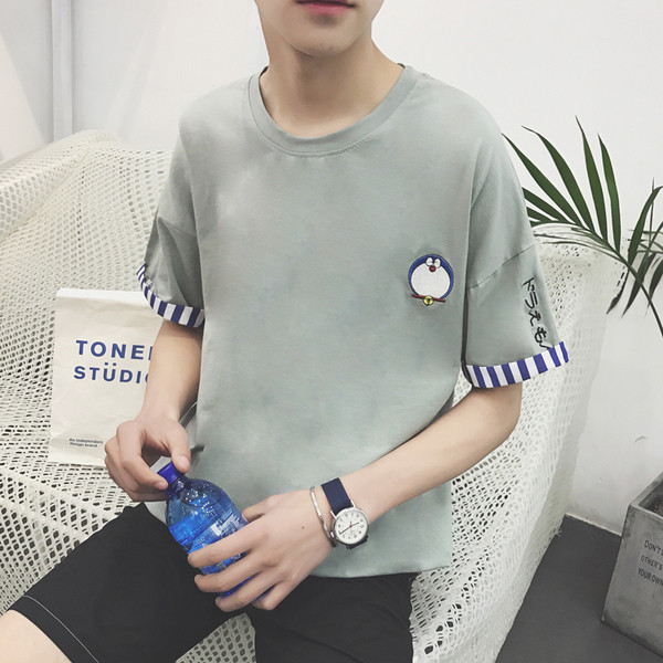 Мъжка стилна тениска с апликация пингвин