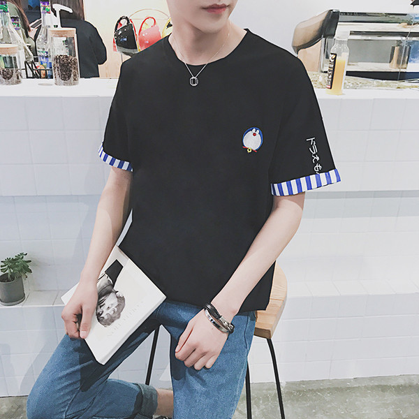 Мъжка стилна тениска с апликация пингвин