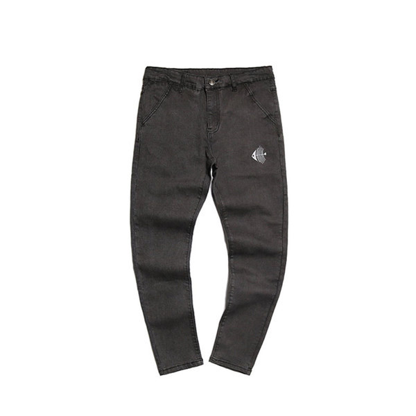 τζιν Σύγχρονη ανδρών λεπτού τύπου με κεντημένα αντικείμενα