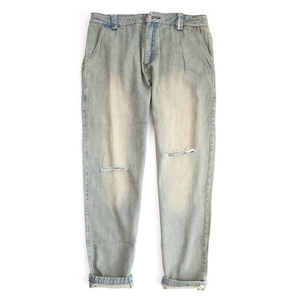 τζιν Casual ανδρών με σχισμές στο γόνατα και τα μοσχάρια - ανοιχτό ή σκούρο χρώμα