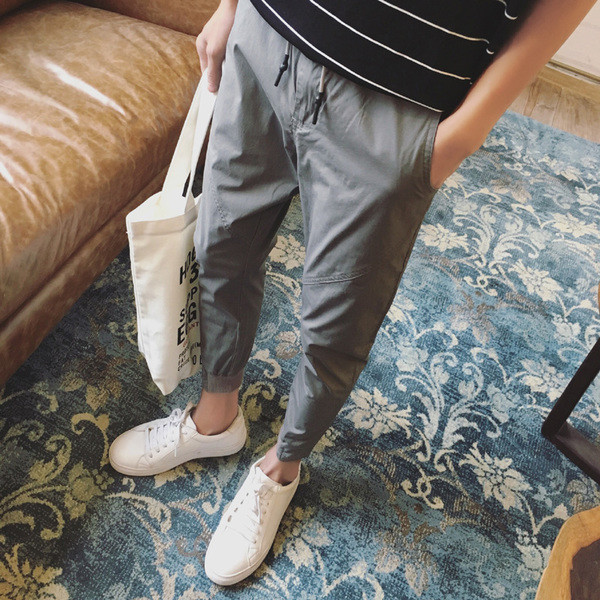 παντελόνι παντελόνι στυλ κομψό απλό ανδρών σε γκρι και μαύρο