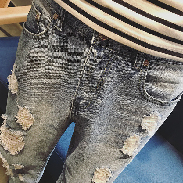 Много стилни мъжки дънкови ежедневни панталони