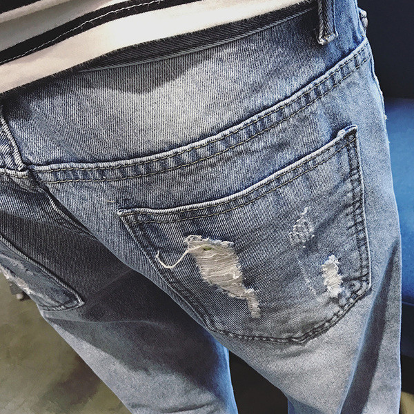 Много стилни мъжки дънкови ежедневни панталони