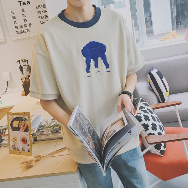 Модерна мъжка тениска с къс ръкав 