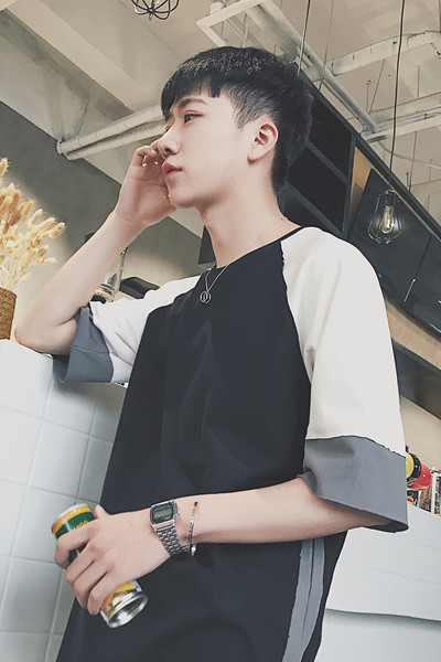 μακρύ T-shirt Σύγχρονη ανδρών με φαρδιά μανίκια