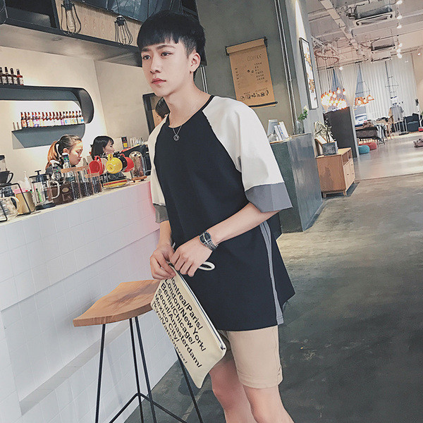 μακρύ T-shirt Σύγχρονη ανδρών με φαρδιά μανίκια