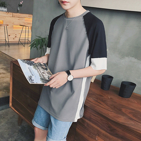 μακρύ T-shirt Σύγχρονη ανδρών με φαρδιά μανίκια