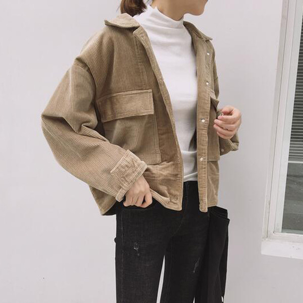 Дамско ретро яке от рипсено кадифе - 3 цвята