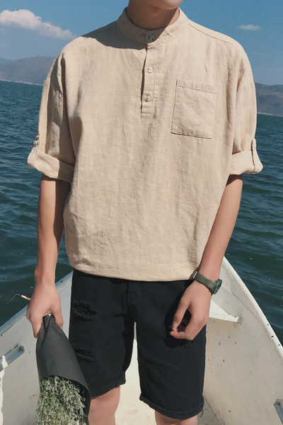 Αθλητικό-κομψό μακρύ πουκάμισο για άντρες