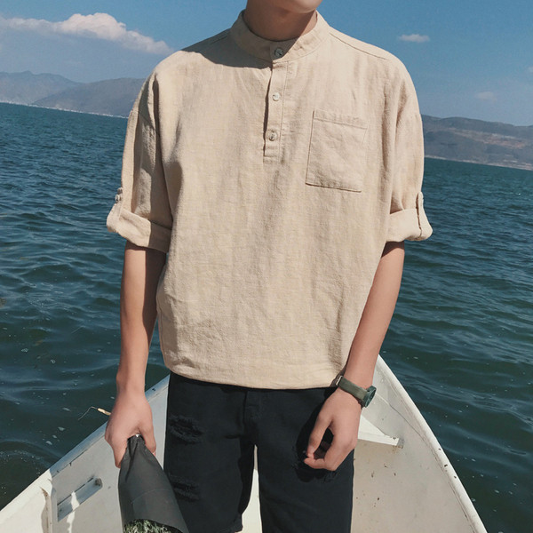 Αθλητικό-κομψό μακρύ πουκάμισο για άντρες