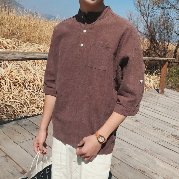 Αθλητικό-κομψό μακρύ πουκάμισο για άντρες