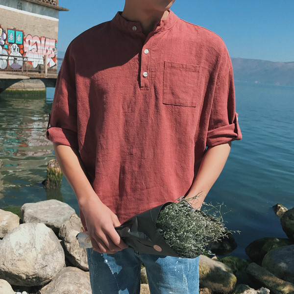 Αθλητικό-κομψό μακρύ πουκάμισο για άντρες