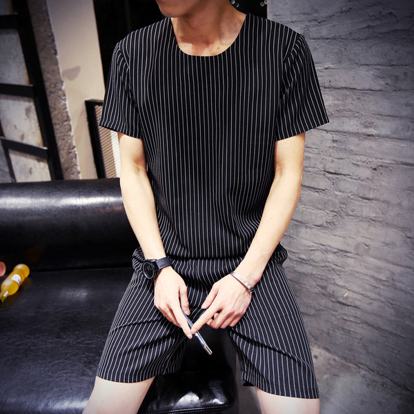 Ανδρικό περιστασιακό σετ 2 τεμαχίων - μπλουζάκι και σορτς - διαφορετικά μοντέλα