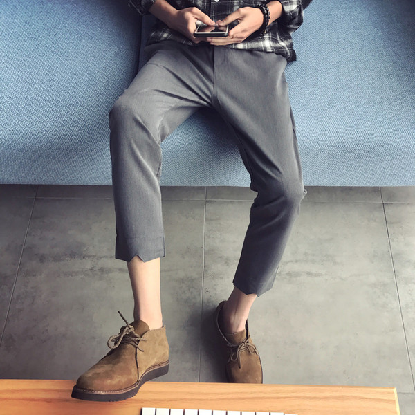 Страхотни мъжки спортно-елегантни 7/8 панталони с висока талия