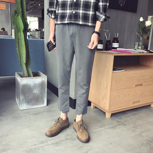 Страхотни мъжки спортно-елегантни 7/8 панталони с висока талия