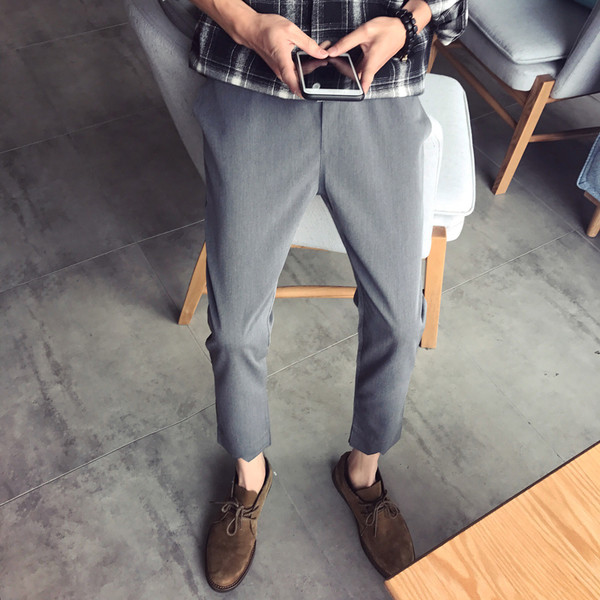 Страхотни мъжки спортно-елегантни 7/8 панталони с висока талия