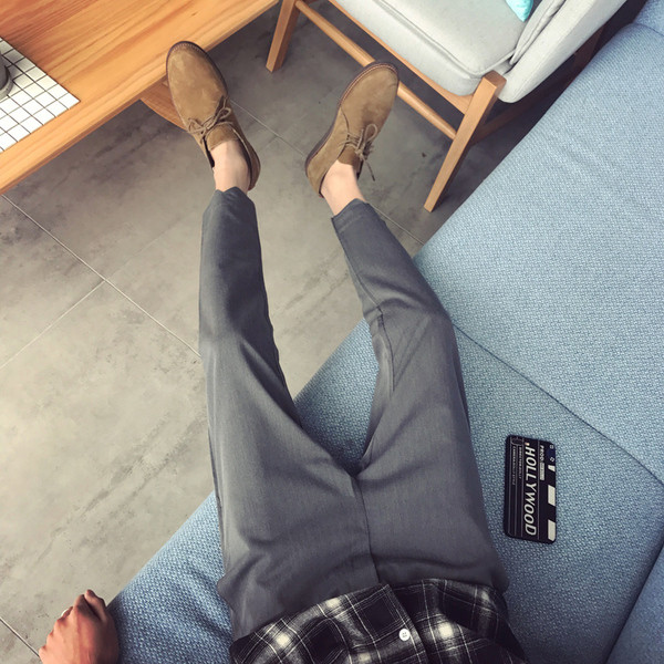 Страхотни мъжки спортно-елегантни 7/8 панталони с висока талия