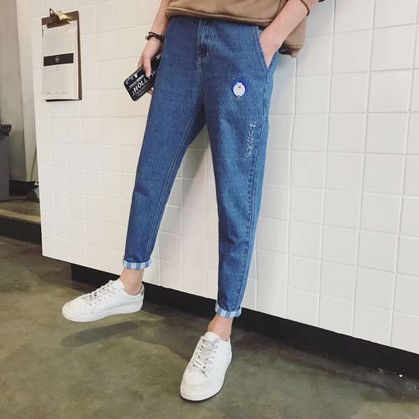 Σούπερ σύγχρονο αρσενικό στενό τζιν με πιγκουίνος εφαρμογή και υψηλή μέση