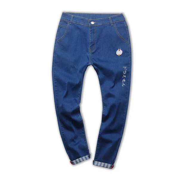 Σούπερ σύγχρονο αρσενικό στενό τζιν με πιγκουίνος εφαρμογή και υψηλή μέση