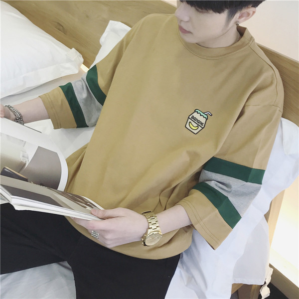 Shirt Long εξωφρενικές άνδρες με κοντά μανίκια