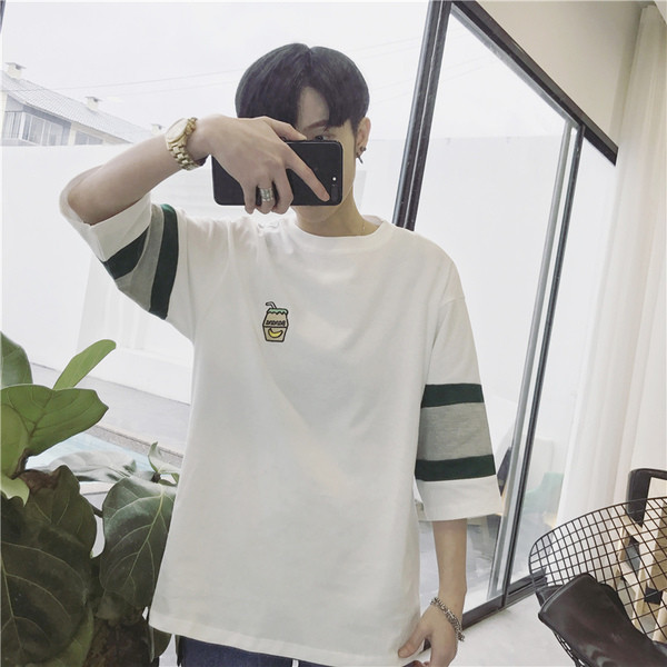 Shirt Long εξωφρενικές άνδρες με κοντά μανίκια