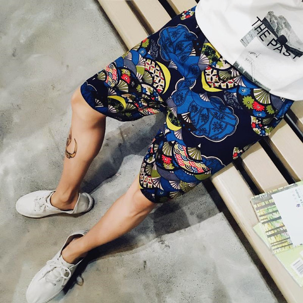 σορτς Ασυνήθιστο ανδρών - χρωματισμένα με φυτικά μοτίβα, άλλα μοντέλα